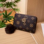 Women Fashion Circle Love Star Four-Leaf Clover Print Card Slot Short Wallet - Image 13