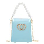 Wholesale Women Fashionable Heart-Shaped Square Pearl Chain Crossbody Bag - Image 9