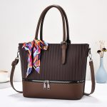 Wholesale Women Fashion Casual Color Block Stone Pattern Zipper Ribbon Large Capacity Handbag - Image 9
