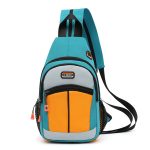 Wholesale Casual Color Blocking Men Women Zipper Outdoor Travel Chest Bag Backpack - Image 9