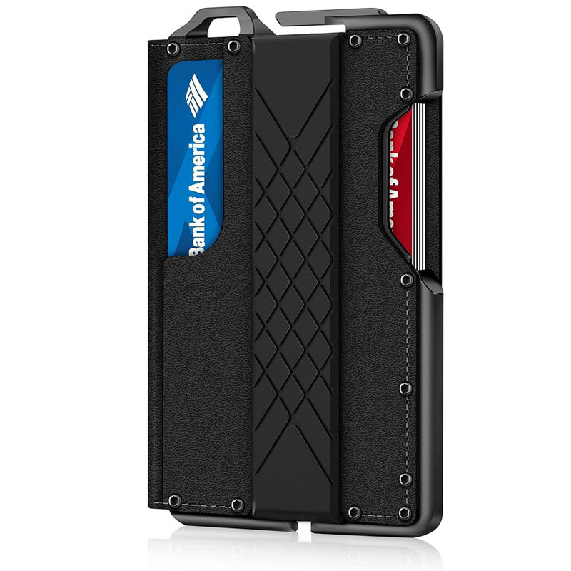 color_4-1062 Wholesale Men'S Fashion Casual Genuine Leather Metal Anti-Magnetic Automatic Shot Card Wallet - Image 1