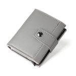 Men Fashion Casual Solid Color Three-Fold Automatic Pumple Card Multi-Card Wallet - Image 9