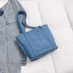 Wholesale Women Fashion Casual Solid Color Letter Embroidery Large Capacity Linen Jute Bags - Image 10