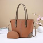 Wholesale Women Fashion Casual Bag Contrast Color Large Capacity Handbag Set - Image 6
