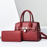 Wholesale Women Fashion Casual Solid Color Bag Stone Pattern Large Capacityhandbag Set - Image 6