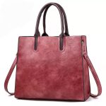 Women Fashion Casual Solid Color Large Capacity Handbag - Image 9