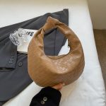 Women Fashion Casual Solid Color Woven Dumpling Handbag - Image 9