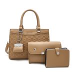 Wholesale Women Fashion Casual Solid Color Bag Large Capacity Handbag Three-Piece Set - Image 9