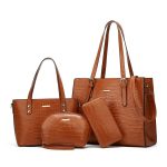 Wholesale Women Fashion Casual Solid Color Bag 4-Piece Set Handbag - Image 9
