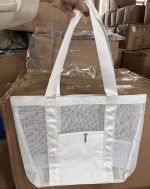 Wholesale Women Fashion Casual Color Block Grid Beach Bag - Image 10