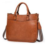 Women Fashion Retro Large Capacity PU Handle Shoulder Bag - Image 10