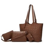 Wholesale Women Fashion Casual Solid Color Large Capacity Tote Bag Three-Piece Bag Set - Image 10