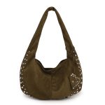 Wholesale Women Fashion Solid Color Rivet Large Capacity Shoulder Bag - Image 10