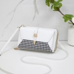 Wholesale Women Fashion Casual Houndstooth Double Zipper Shoulder Bag - Image 9