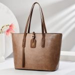 Wholesale Women Color Blocking Pu Leather Tote Bag - Image 9