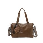 Women Fashion Simple Solid Color Large Capacity Pendant Shoulder Bag - Image 7