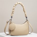 Wholesale Women Fashion Casual Autumn Solid Color Vertical Stripes Shoulder Bag - Image 10