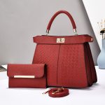 Women Fashion Simple Elegant Solid Color Large Capacity Handbag Two-Piece Bag Set - Image 7