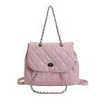 Wholesale Women Fashion Casual Solid Color Rhombus Chain Backpack - Image 10