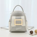 Women Fashion Casual Color Block Metal Buckle Backpack - Image 9
