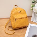 Wholesale Women Fashion Casual Solid Color Crocodile Pattern Mini Backpack - Image 10