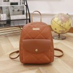 Women Fashion Simple Solid Color Embroidered Backpack - Image 9