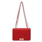 Women Casual Simple Solid Color Lock Buckle Chain Square Shoulder Bag - Image 10
