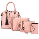 Women Fashion Casual Simple Stitching Solid Color Handbag Four-Piece Bag Set - Image 10