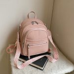 Women Pu Frosted Zipper Backpack - Image 9