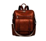 Wholesale Vintage Women Pu Soft Leather Dual-Use Backpack - Image 10