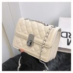 Women Fashion Casual Solid Color Rhombic Chain Small Square Shoulder Bag - Image 10