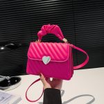 Women Casual Simple Solid Color Love Buckle Small Square Shoulder Bag - Image 10