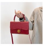 Women Fashion Retro Solid Color Pendant Small Square Shoulder Bag - Image 8