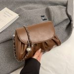 Fashion Girl'S Solid Color Pleated Chain Shoulder Bag - Image 10