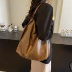 Wholesale Women Fashion Simple Casual Solid Color Large Capacity Tote Bag - Image 10