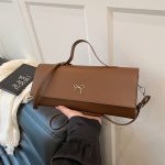 Wholesale Women Fashion Simple Solid Color Small Rectangular Shoulder Bag - Image 10