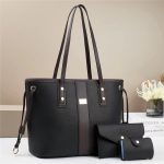 Wholesale Women Color Blocking Large Capacity Tote Bag Set - Image 9