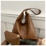 Wholesale Women Retro Simple Solid Color Large Capacity Tote Bag Two-Piece Bag Set - Image 10