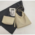 Wholesale Women Fashion Casual Solid Color Large Capacity Shoulder Bag Two-Piece Bag Set - Image 9