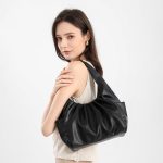 Women Fashion Casual Solid Color Soft Leather Cattle Cloud Folded Handbag - Image 10