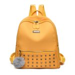 Wholesale Women Fashion Rivet Soft Wax Leather Backpack - Image 15