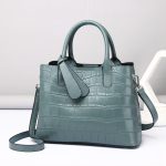 Women Fashion Versatile Handbag Genuine Leather Crocodile Pattern Diana Bag - Image 10