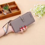 Women Solid Color Clutch Bags Large Capacity Purse - Image 7