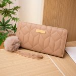 Wholesale Women Fashion Rhombus Embroidery Sequin Pom Decoration Long Coin Purse - Image 15