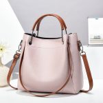 Women Retro Color Blocking Large Capacity Street Style Bucket Handbag - Image 6
