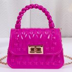 Women Fashion Leaf Pattern Mini Flap Lock Chain Crossbody Jelly Bag - Image 10