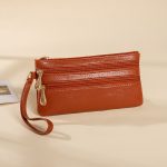 Simple Solid Color PU Zipper Wallet - Image 15