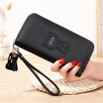 Wholesale Women Fashion Solid Color Cartoon Cat Tassel Zipper Long Purses - Image 10