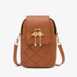 Women Fashion Rhombic Embossed Swan Decoration Rectangular Purses - Image 10