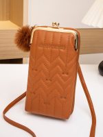 Women Fashion Rectangular Stitch Hair Ball Pendant Purses - Image 10